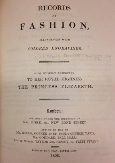 Records of Fashion (1808)