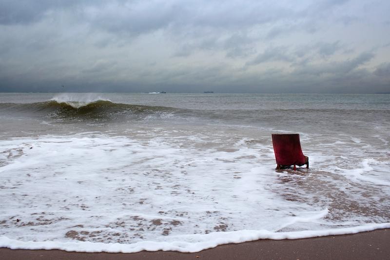 Chair in the ocean photo by Matt Richter