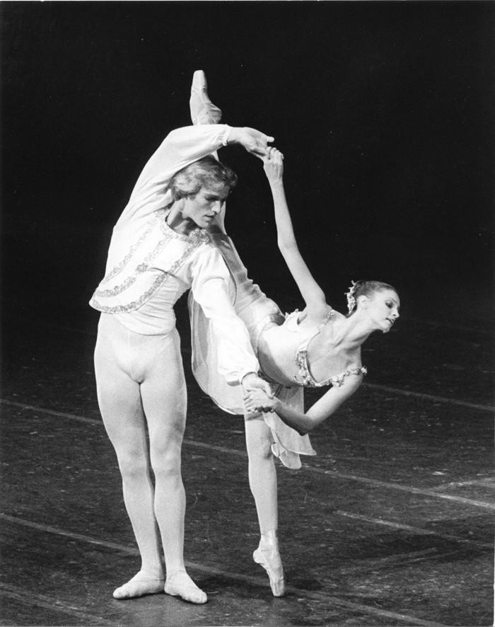 Peter Martins and Suzanne Farrell in New York City Ballet production of Chaconne, choreography by George Balanchine  Photograph by Martha Swope