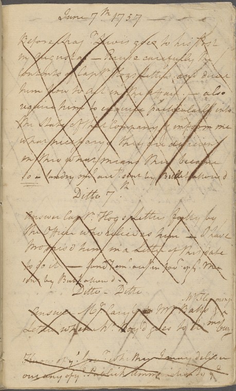 George Washington notebook as a Virginia colonel, 1757