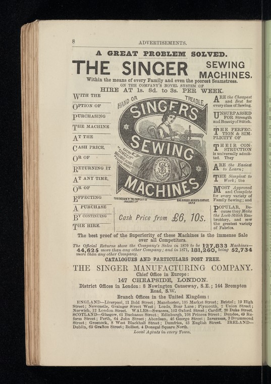Singer Sewing Machine Advertisement
