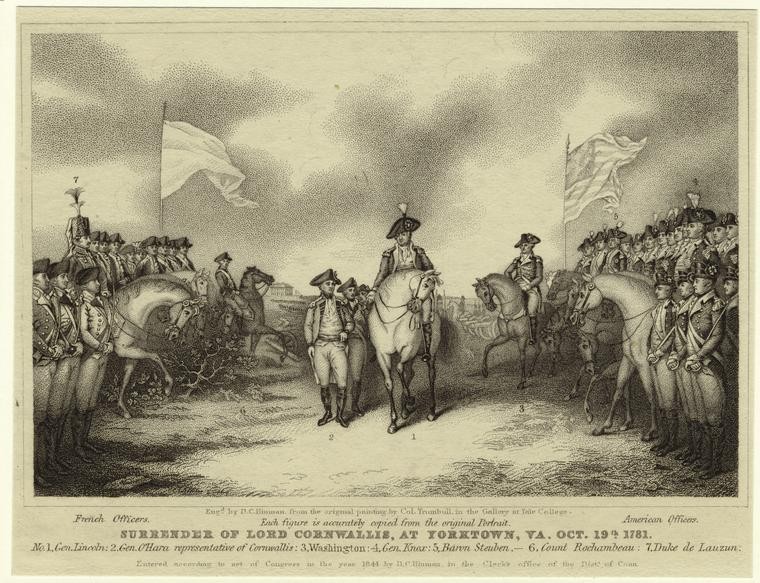 Surrender of Lord Cornwallis, at Yorktown, Va. Oct. 19th 1781.