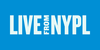 LIVE from NYPL logo on a blue background.