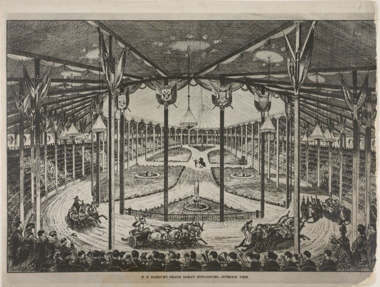 Illustration of P.T. Barnum's grand Roman Hippodrome
